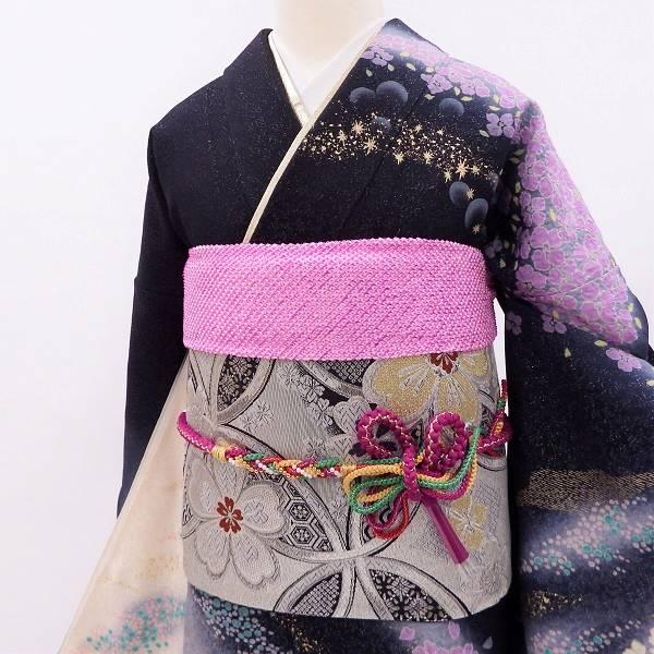 正絹振袖 写真通りの販売6点セット 長襦袢・帯・帯揚・帯〆・重衿付き