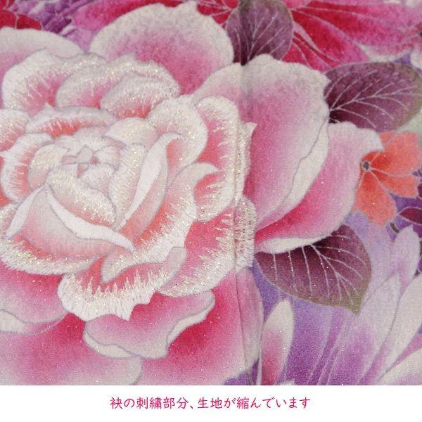 訪問着 しつけ糸付き 未使用 草花柄 適用身長156cm位 正絹 10066 
