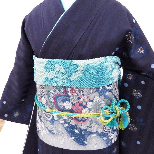 中古】正絹 振袖 販売6点セット 半衿付き長襦袢・帯・帯揚・帯〆・重衿