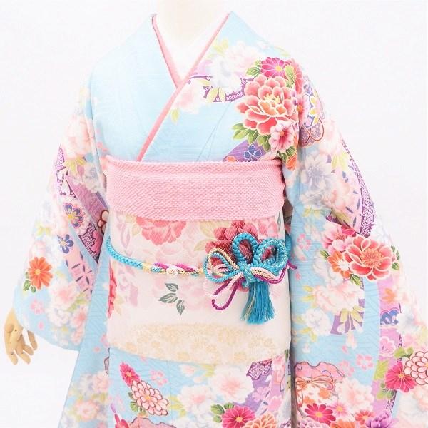 中古】正絹 振袖 フルセット 販売6点セット 半衿付き長襦袢・帯 中古】正絹 振袖 フルセット 販売6点セット 半衿付き長襦袢・帯