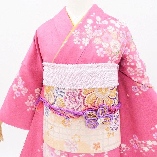中古】正絹 振袖 フルセット 販売6点セット 半衿付き長襦袢・帯