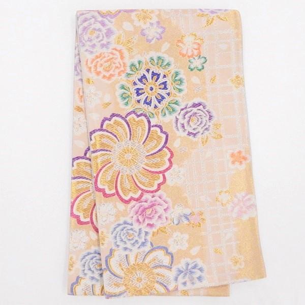 中古】正絹 振袖 フルセット 販売6点セット 半衿付き長襦袢・帯・帯揚