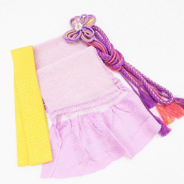 中古】正絹 振袖 フルセット 販売6点セット 半衿付き長襦袢・帯・帯揚