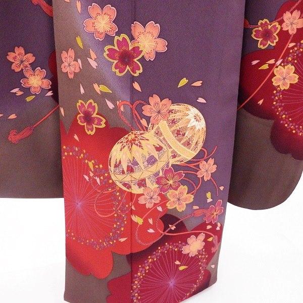 中古】正絹 振袖 フルセット 販売6点セット 半衿付き長襦袢・帯・帯揚