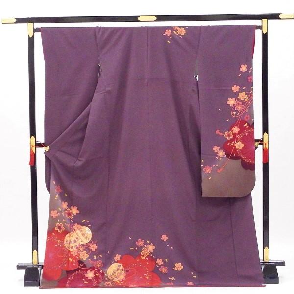 中古】正絹 振袖 フルセット 販売6点セット 半衿付き長襦袢・帯・帯揚