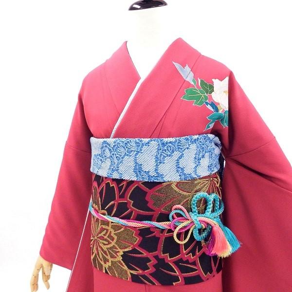 中古】正絹 振袖 フルセット 販売6点セット 半衿付き長襦袢・帯・帯揚