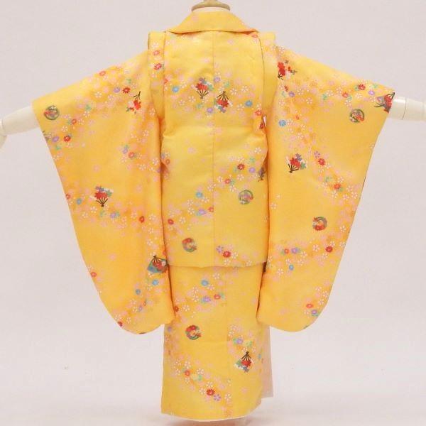 七五三 3歳 【販売 】【中古】着物フルセット お花を散りばめた