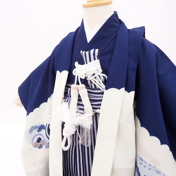 七五三用　5歳　男児　美品　紺　日本製　一式セット 七五三 販売フルセット 5歳 男の子用 爽やかネイビー 人気の鷹 龍