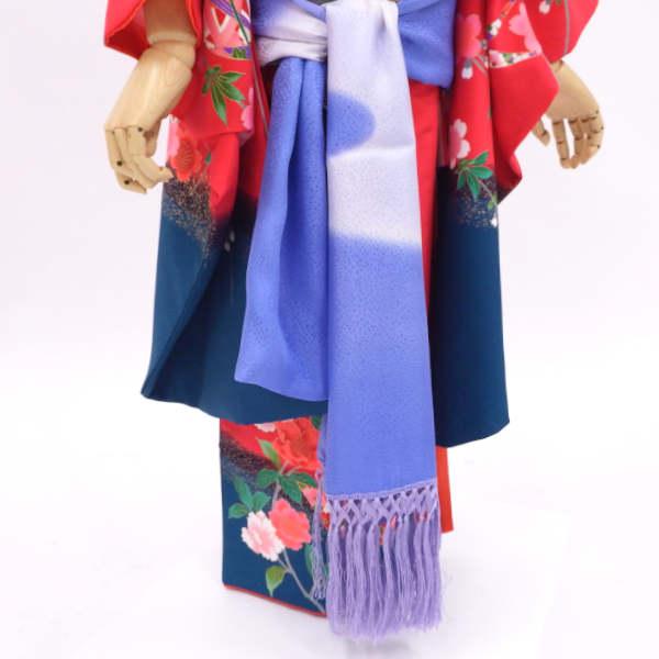 七五三 7歳 着物 着付け小物付きフルセット販売品 枝垂れ桜と手まりの