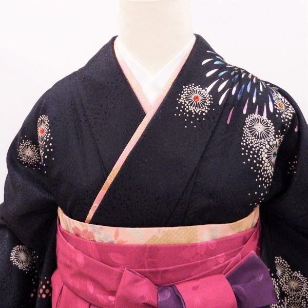 卒業式 着物と袴 6点セット販売 身長約158から162cm対応 夜空を彩る
