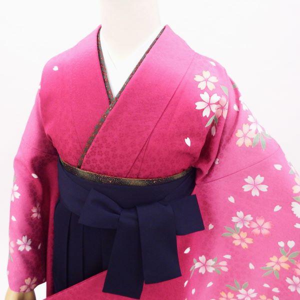 卒業式 着物と袴 6点セット販売 身長約147から150cm対応 ワイン色に