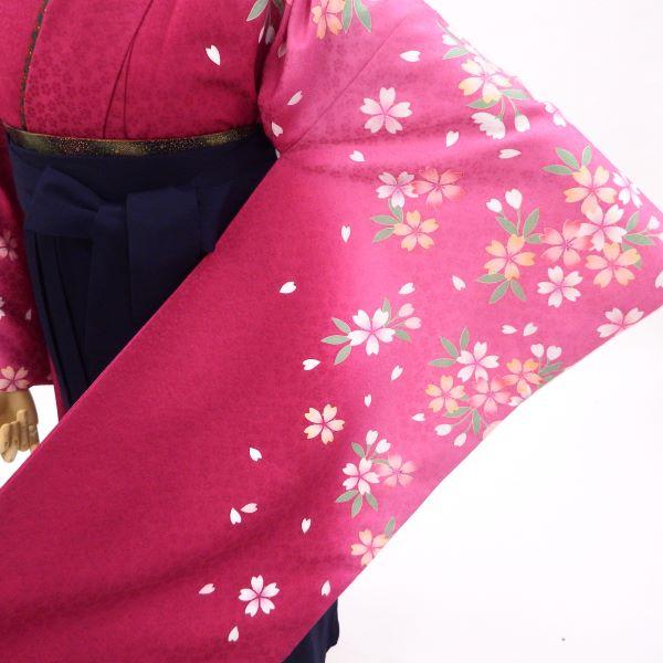 卒業式 着物と袴 6点セット販売 身長約147から150cm対応 ワイン色に