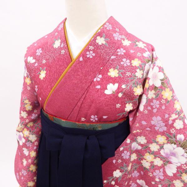 卒業式 着物と袴 6点セット販売 身長約155から160cm対応 大人ピンク