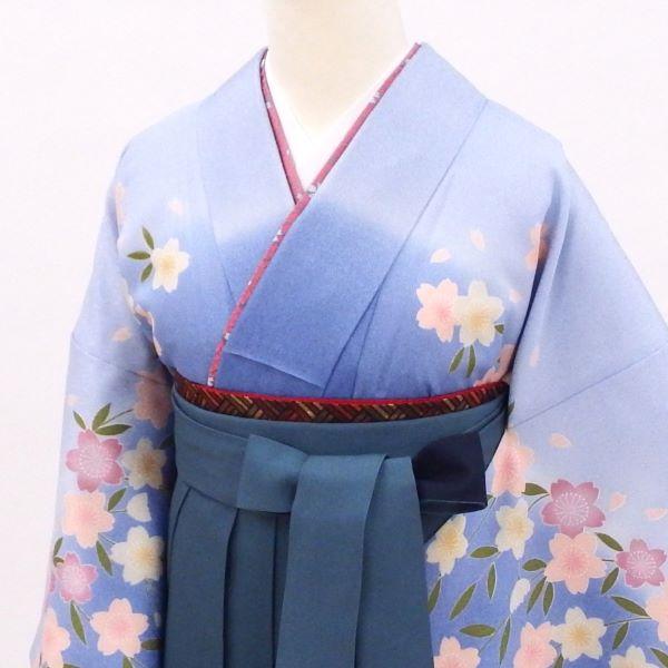 卒業式 着物と袴 6点セット販売 身長約153から157cm対応 ブルー