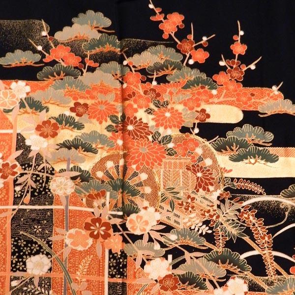 長襦袢と黒留袖2点セット販売 貸衣装をリサイクル販売 正絹表地 黒留袖