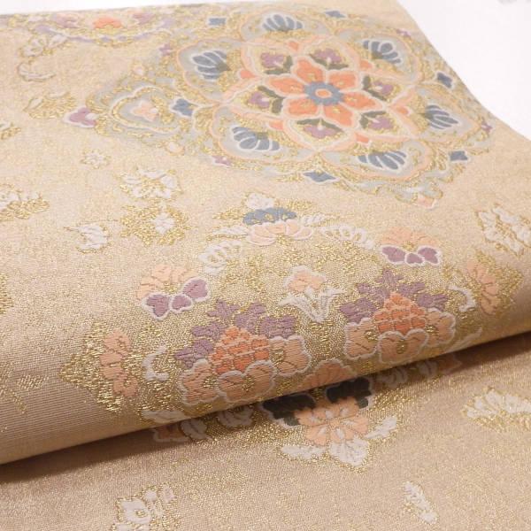 新入荷！！美品 正絹 リサイクル 礼装袋帯 六通 正倉院文様 留袖 式典 結婚式 正絹】袋帯 貸衣装使用品をリサイクル販売 礼装用 六通柄 気品漂う正倉