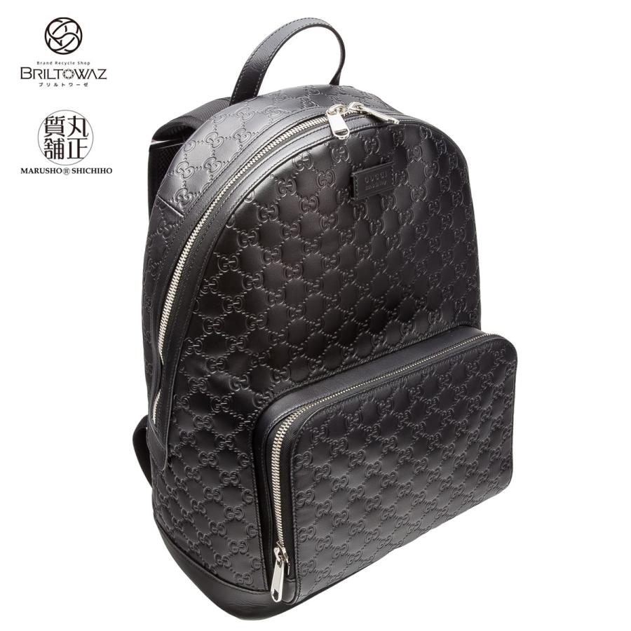 グッチシマ グッチ バックパック リュックサック 黒 レザー グッチシマ グッチ バックパック リュックサック 黒 レザー