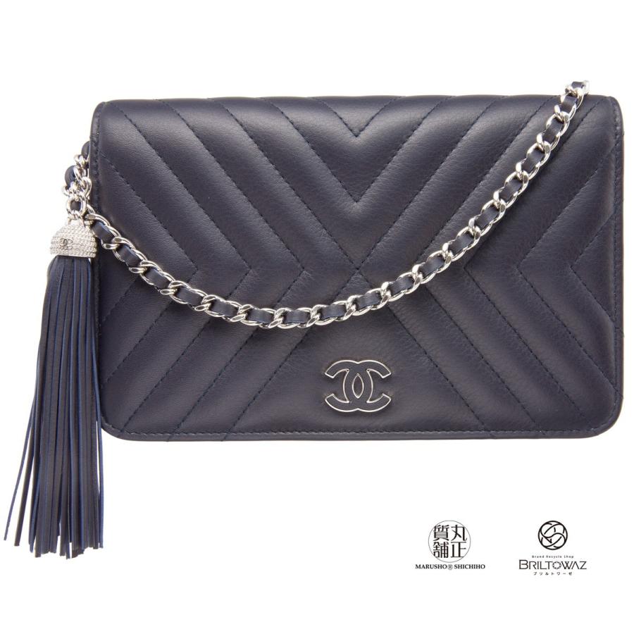 Chanel Diagonal Chevron WOC with Tassel