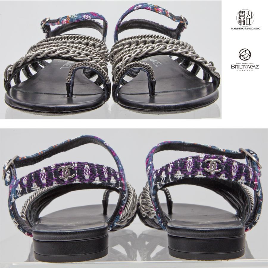 CHANEL (SALE)シャネル チェーン ストラップ フラットサンダル CHANEL (SALE)シャネル チェーン ストラップ フラットサンダル
