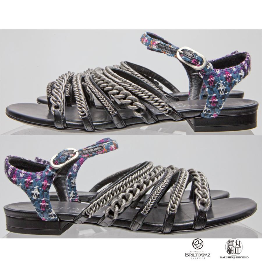 CHANEL (SALE)シャネル チェーン ストラップ フラットサンダル CHANEL (SALE)シャネル チェーン ストラップ フラットサンダル