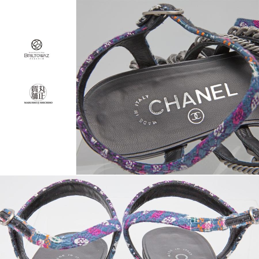 CHANEL (SALE)シャネル チェーン ストラップ フラットサンダル CHANEL (SALE)シャネル チェーン ストラップ フラットサンダル