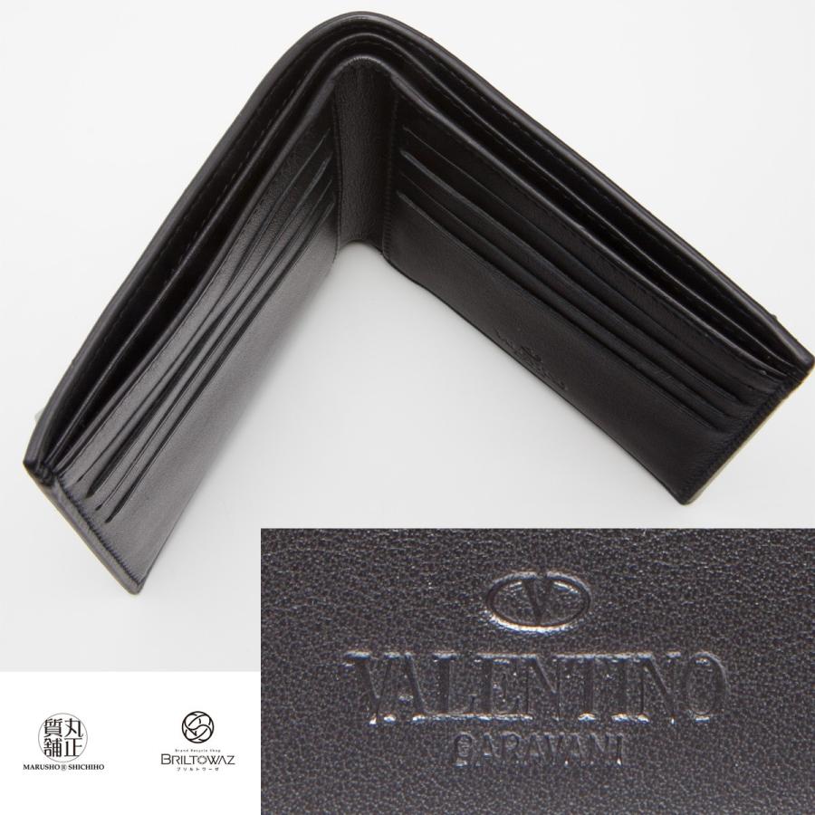 ⭐️新品未使用⭐️ Valentino Garavani 二つ折り財布　札入れ　黒 VALENTINO ヴァレンティノ ウォレット 2つ折り財布 ブラック
