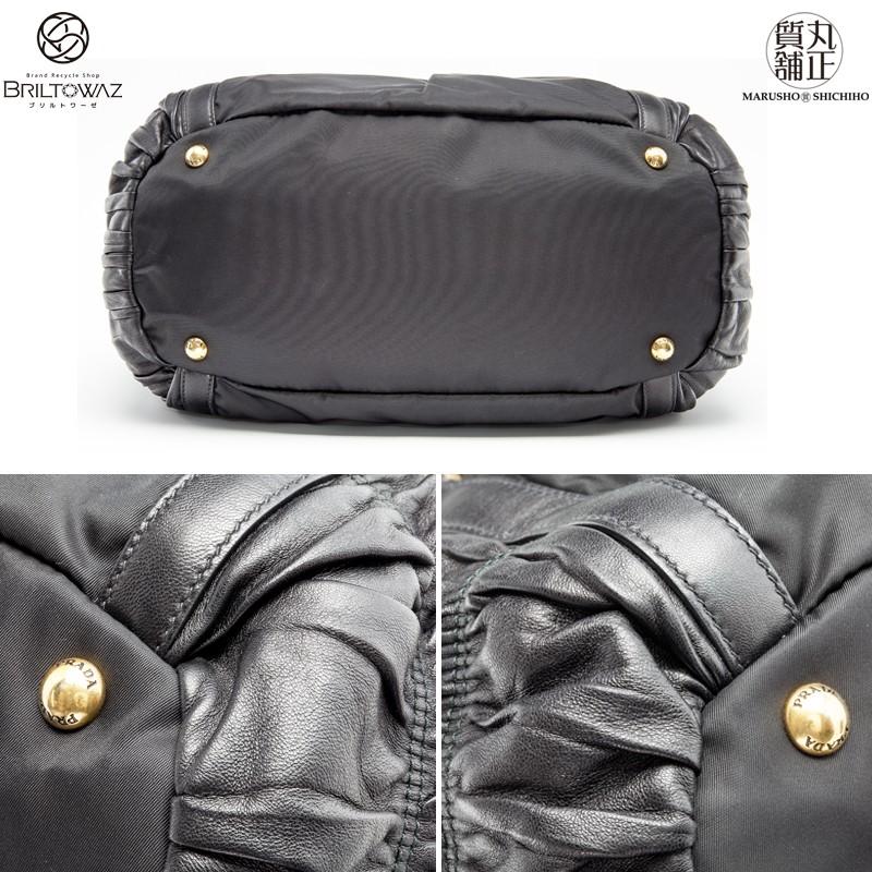 PRADA 【Sale】プラダ トートバッグ Gaufre レザー ナイロン コンビ  