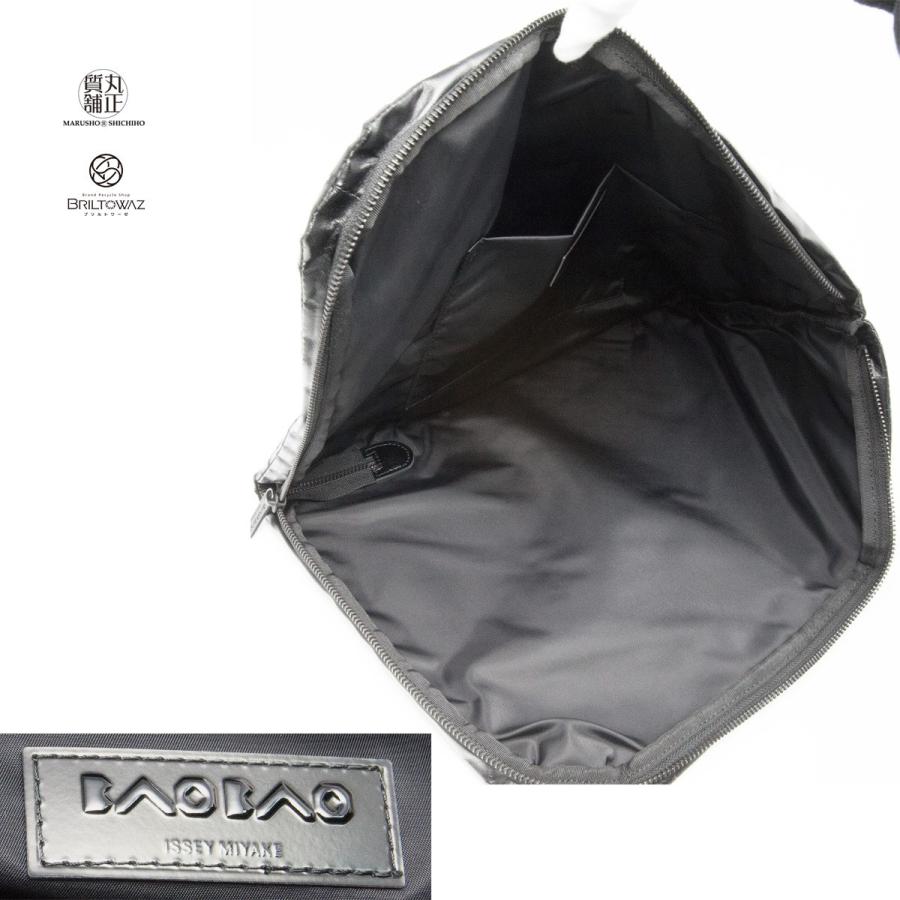 BAOBAO ISSEY MIYAKE ドキュメントケース SPORTSLINE PC クラッチバッグ BB58 バオバオ イッセイミヤケ 黒 メンズ  レディース ポリウレタン 中古（M207590）