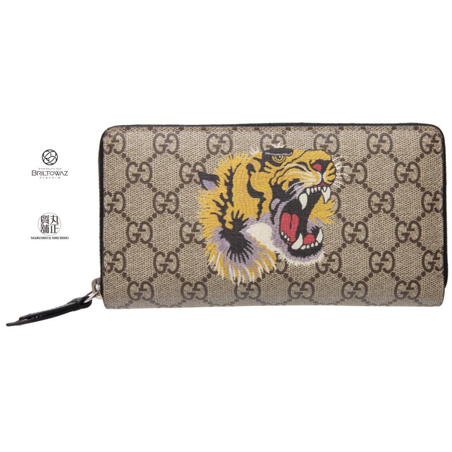 高品質の人気 グッチ グッチ Gg タイガープリントが目を惹く長財布 長財布 中古 M7725 Gucci レディース メンズ 刺繍プリント 虎 ラウンドファスナー Ggスプリーム タイガー 財布 Nta2 Tv