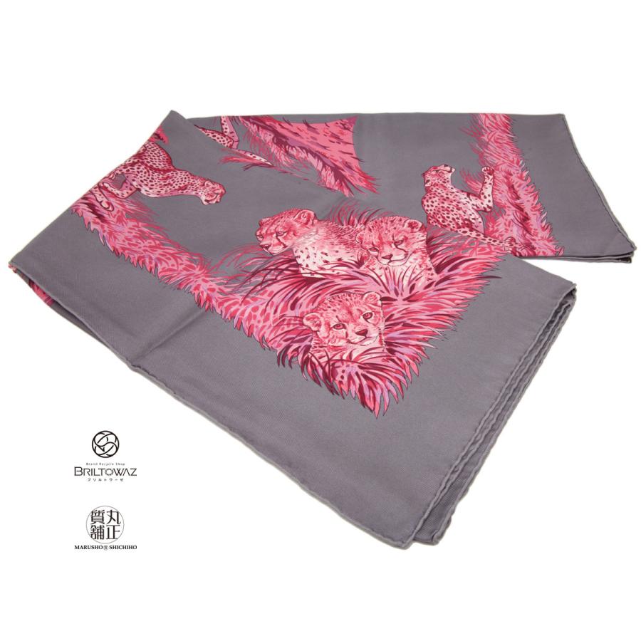 HERMES エルメス カレ 90 シルクスカーフ Guepards チーター HERMES エルメス カレ 90 シルクスカーフ Guepards チーター
