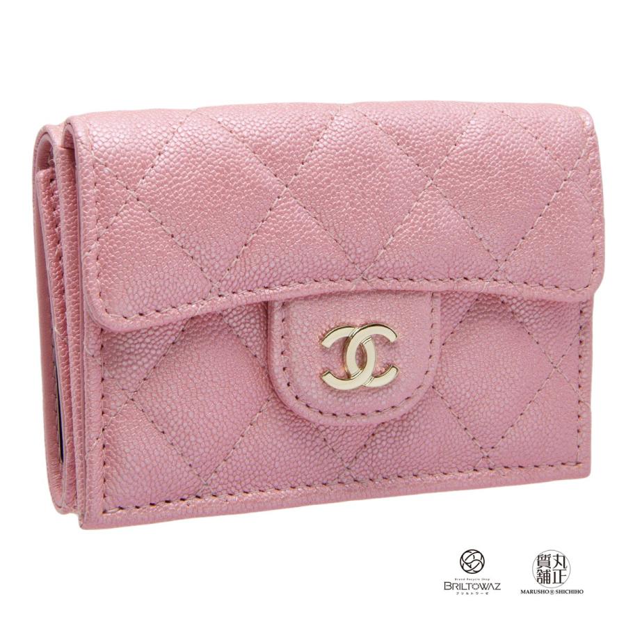 定番の冬ギフト Chanel ピンクミニ財布 折り財布 Slcp Lk