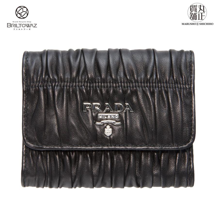 Sale プラダ 1mh840 Nappa Gaufre 三つ折り コンパクト財布 黒 レディース Prada アウトレット 送料無料 M55 M55 丸正質舗 Yahoo 店 通販 Yahoo ショッピング