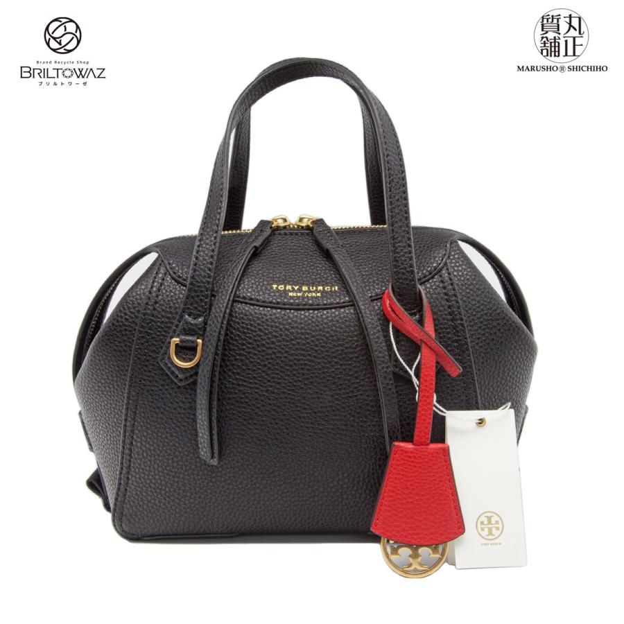 トリーバーチ　ペリー　スモール　サッチェル 2WAY PERRY SMALL SATHEL 黒 レザー レディース TORY BURCH　 M208699 : m208699 : 質屋 丸正質舗 Yahoo!店 - 通販 - Yahoo!ショッピング