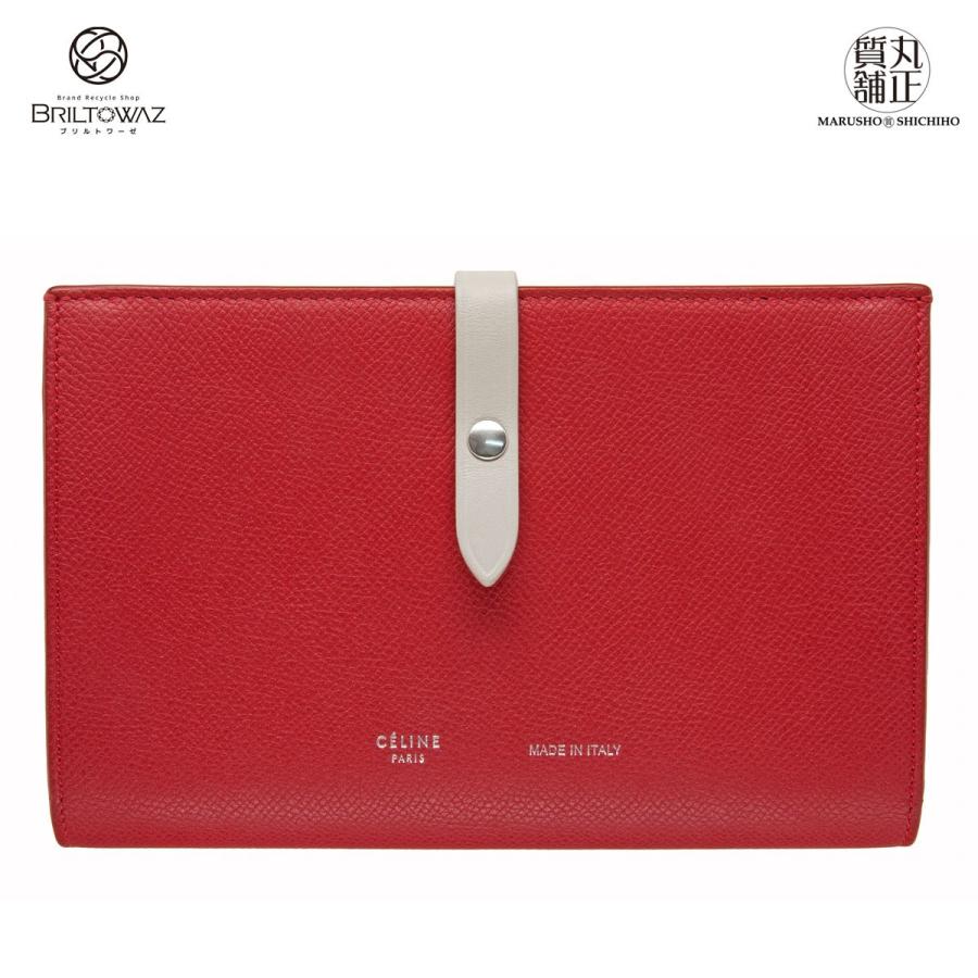 CELINE セリーヌ 2つ折り長財布 ストラップラージマルチ CELINE セリーヌ 2つ折り長財布 ストラップラージマルチ