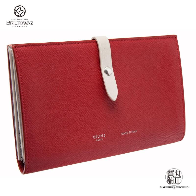 CELINE セリーヌ 2つ折り長財布 ストラップラージマルチ CELINE セリーヌ 2つ折り長財布 ストラップラージマルチ