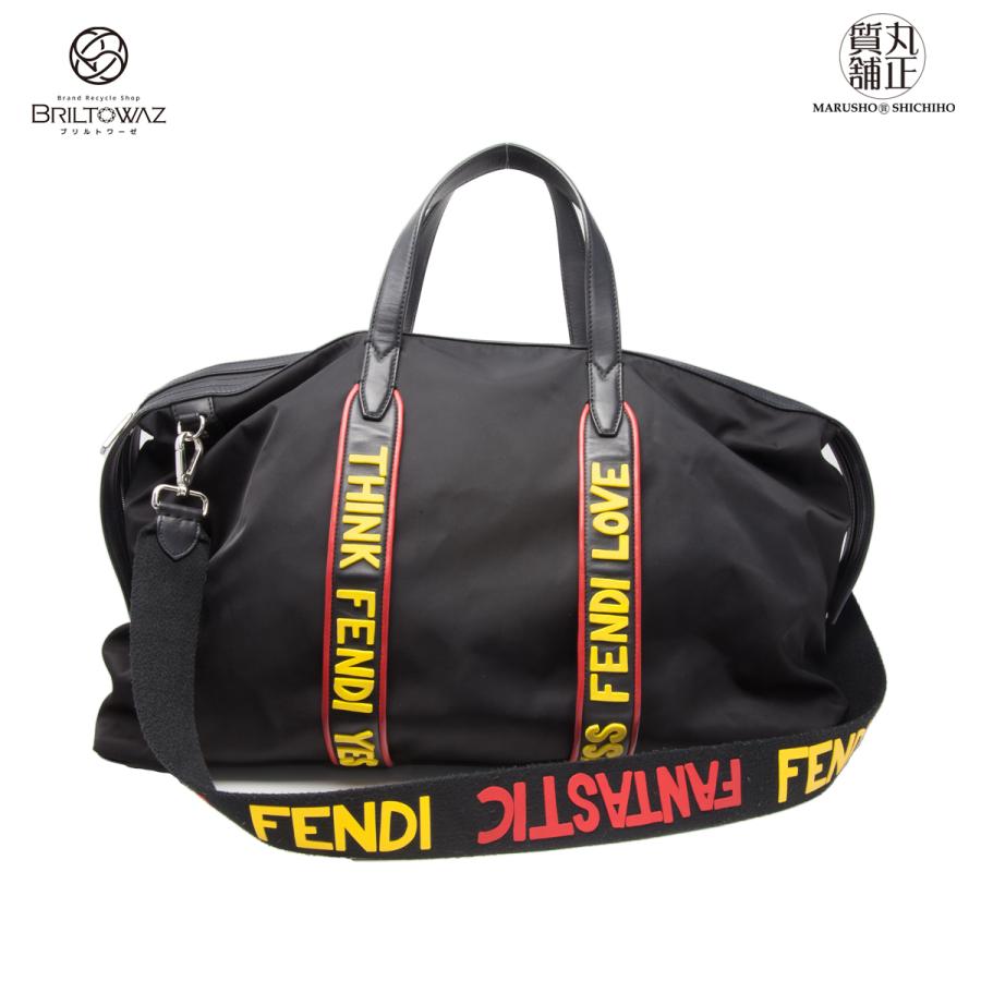 FENDI フェンディ ボストンバッグ ナイロン 2WAY 旅行バッグ 黒 FENDI フェンディ ボストンバッグ ナイロン 2WAY 旅行バッグ 黒