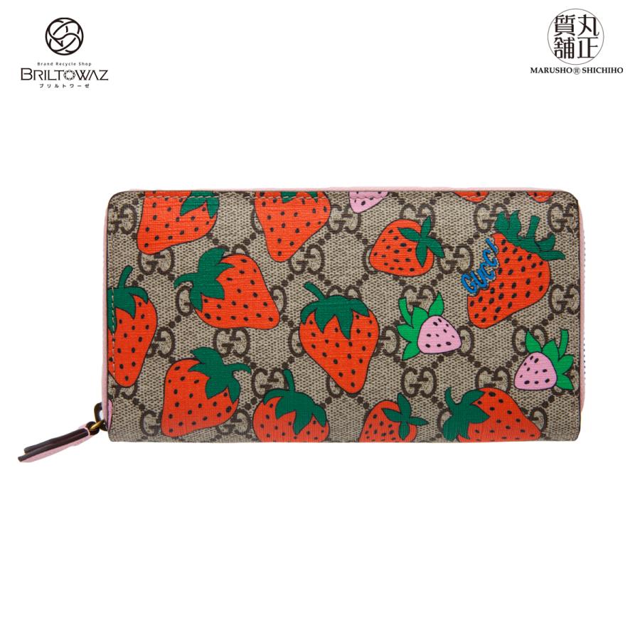 GUCCI グッチ 長財布 ストロベリー ラウンドジップウォレット GUCCI グッチ 長財布 ストロベリー ラウンドジップウォレット