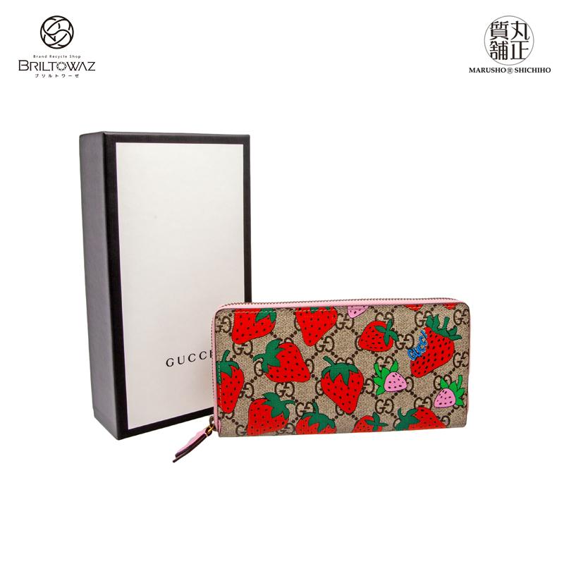 GUCCI グッチ 長財布 ストロベリー ラウンドジップウォレット GUCCI グッチ 長財布 ストロベリー ラウンドジップウォレット