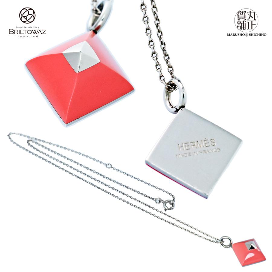 (Sale)エルメス キュピドン メドール ネックレス コーラルピンク/シルバー金具 HERMES レディース 送料無料(M209212)｜y-marusho78｜02