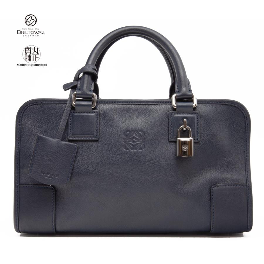 Amazona(LOEWE) ロエベ アマソナ28 ハンドバッグ ネイビー 紺 Amazona(LOEWE) ロエベ アマソナ28 ハンドバッグ ネイビー 紺