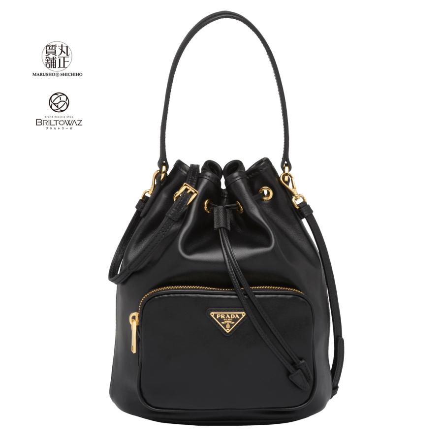 PRADA プラダ デュエット レザーショルダー バッグ 2WAY 巾着 PRADA プラダ デュエット レザーショルダー バッグ 2WAY 巾着