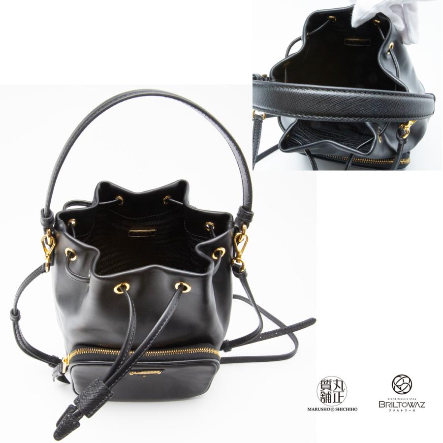PRADA プラダ デュエット レザーショルダー バッグ 2WAY 巾着 PRADA プラダ デュエット レザーショルダー バッグ 2WAY 巾着
