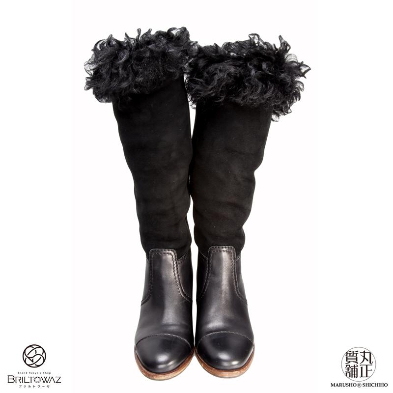 SALE)シャネル ムートン ブーツ ロング/ハーフ 2WAY シープスキン