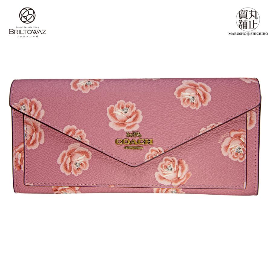 COACH（コーチ） ソフトウォレット ローズフラワープリント 長財布