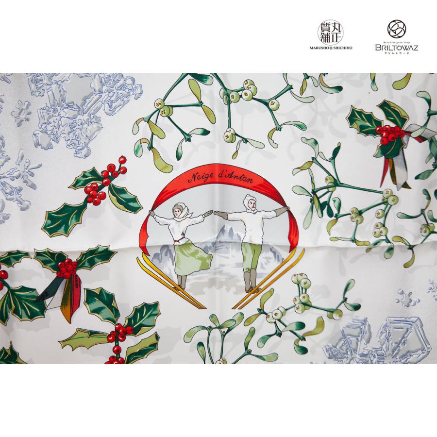 （SALE)エルメス カレ 90 Neige d'Antan 去年の雪 ネイビー/ホワイト クリスマス シルクスカーフ HERMES Cathy  Latham 送料無料(M209743)