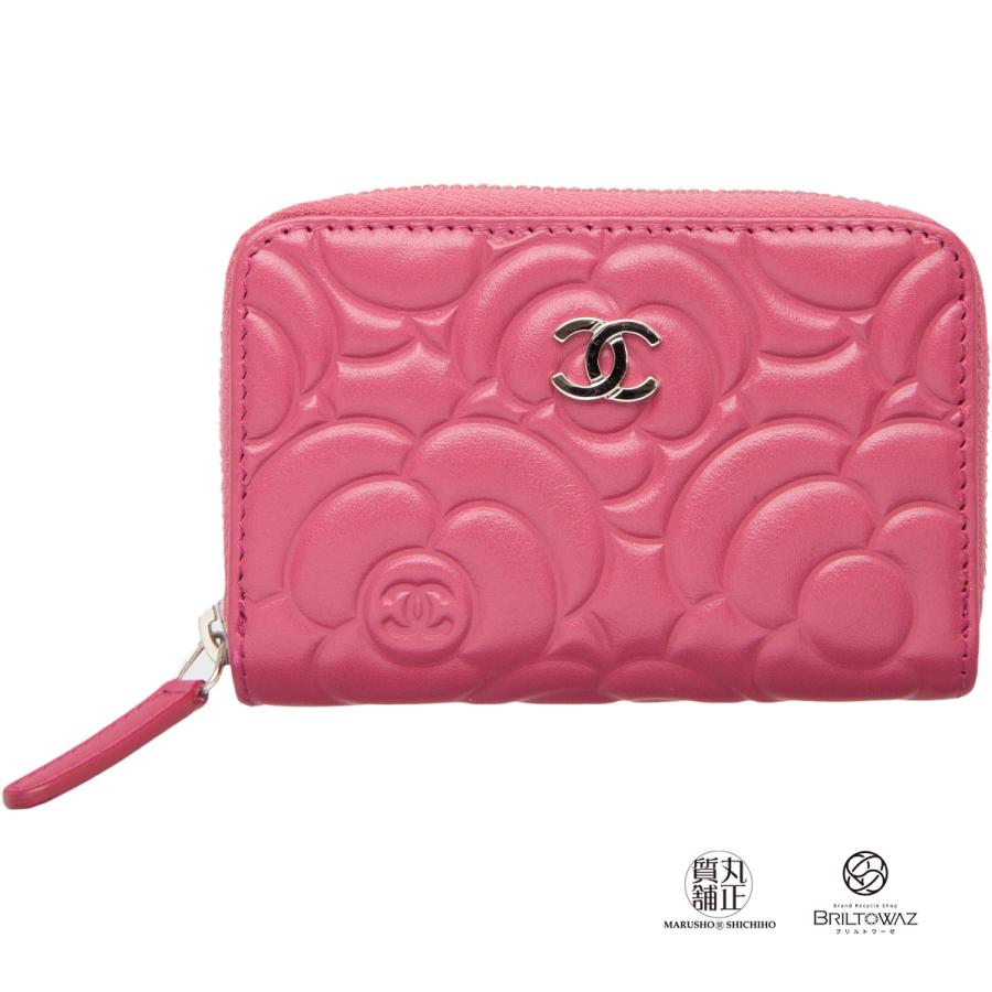 CHANEL シャネル コインケース カメリアエンボス ピンク A82551 CHANEL シャネル コインケース カメリアエンボス ピンク A82551