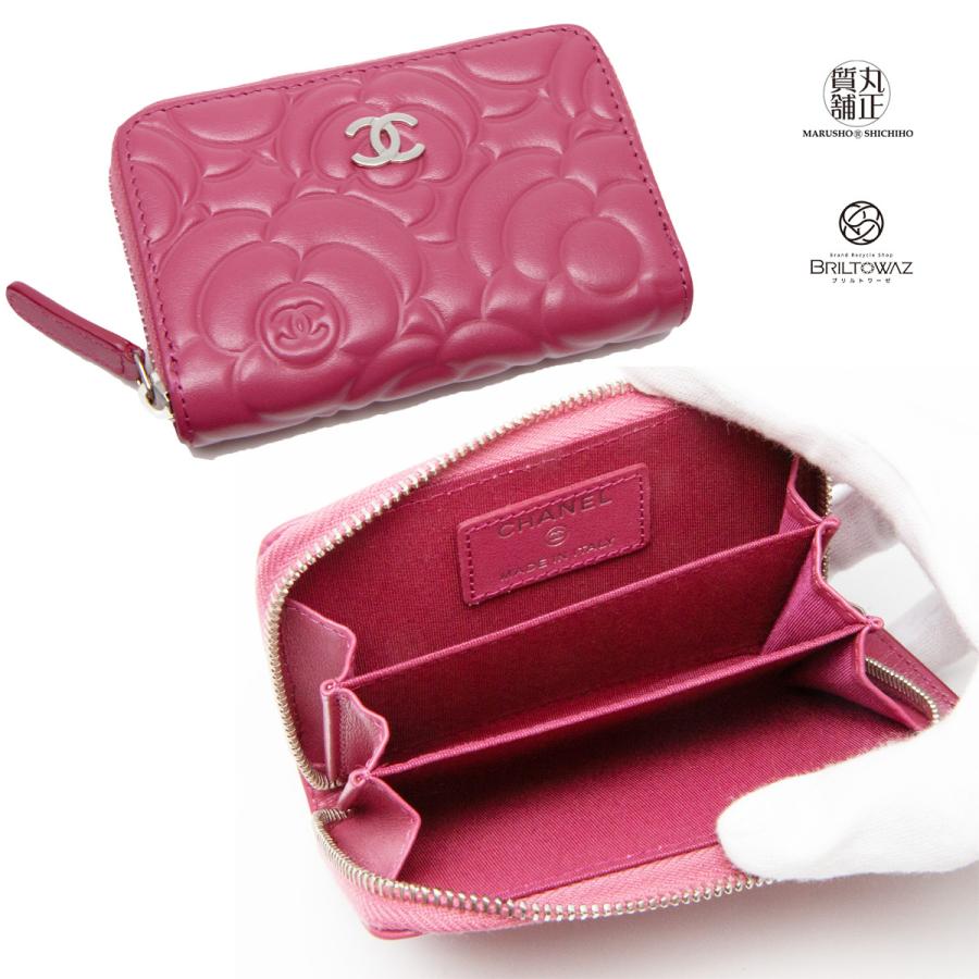 CHANEL シャネル コインケース カメリアエンボス ピンク A82551 CHANEL シャネル コインケース カメリアエンボス ピンク A82551