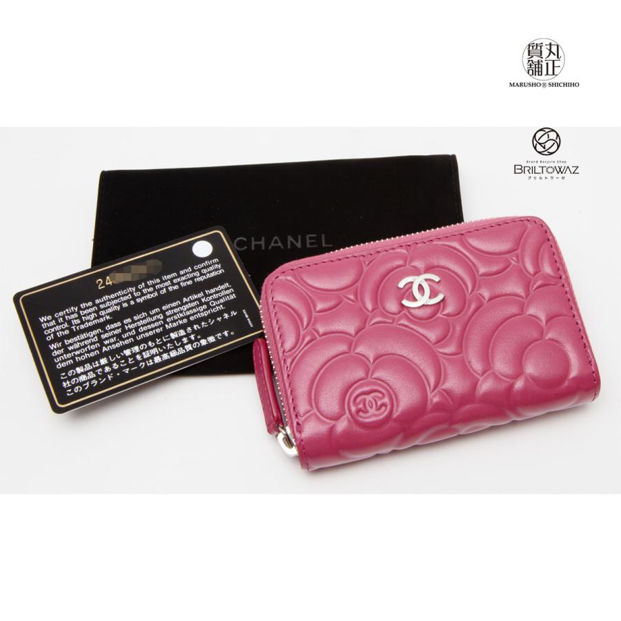 CHANEL シャネル コインケース カメリアエンボス ピンク A82551 CHANEL シャネル コインケース カメリアエンボス ピンク A82551