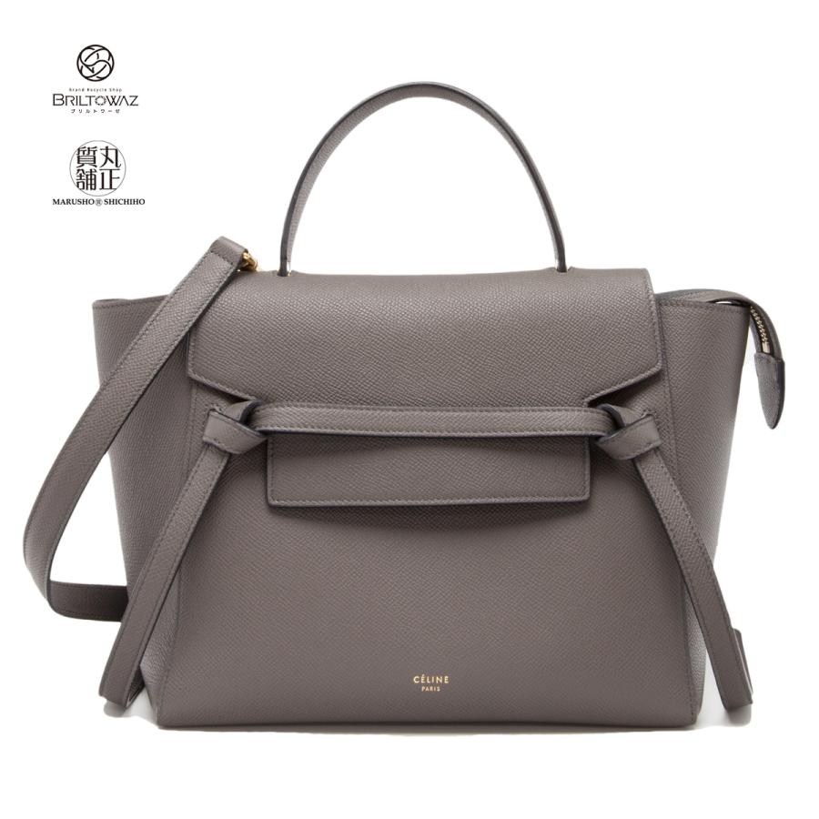 CELINE（セリーヌ） ベルトバッグ マイクロ グレー ハンドバッグ
