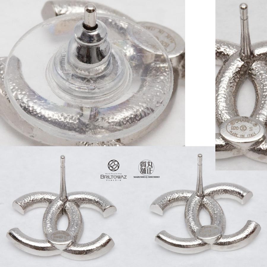 CHANEL シャネル ピアス ココマーク ラインストーン シルバー CHANEL シャネル ピアス ココマーク ラインストーン シルバー